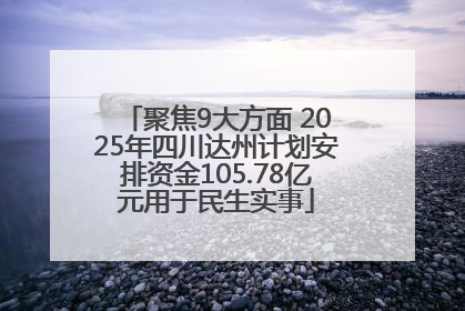 聚焦9大方面 2025年四川达州计划安排资金105.78亿元用于民生实事