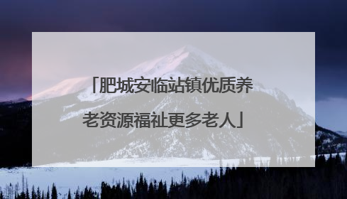 肥城安临站镇优质养老资源福祉更多老人