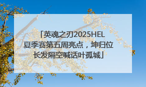 英魂之刃2025HEL夏季赛第五周亮点，坤归位长发隔空喊话叶孤城
