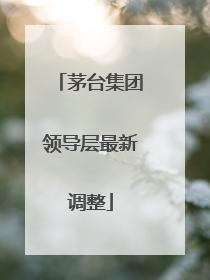 茅台集团领导层最新调整
