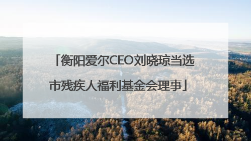 衡阳爱尔CEO刘晓琼当选市残疾人福利基金会理事