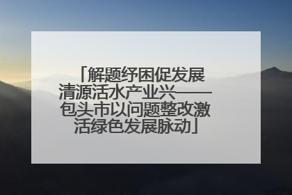 解题纾困促发展 清源活水产业兴——包头市以问题整改激活绿色发展脉动