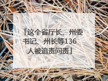 这个省厅长、州委书记、州长等136人被追责问责