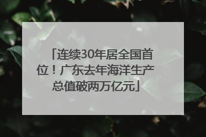 连续30年居全国首位！广东去年海洋生产总值破两万亿元