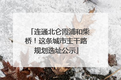 连通北仑霞浦和柴桥！这条城市主干路规划选址公示