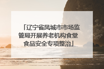 辽宁省凤城市市场监管局开展养老机构食堂食品安全专项整治