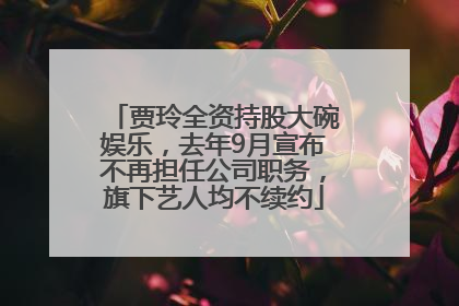 贾玲全资持股大碗娱乐，去年9月宣布不再担任公司职务，旗下艺人均不续约
