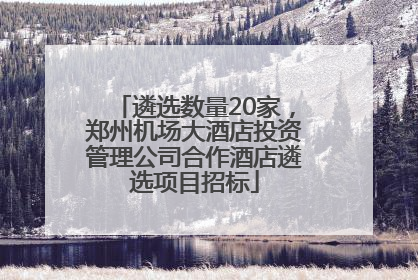 遴选数量20家，郑州机场大酒店投资管理公司合作酒店遴选项目招标
