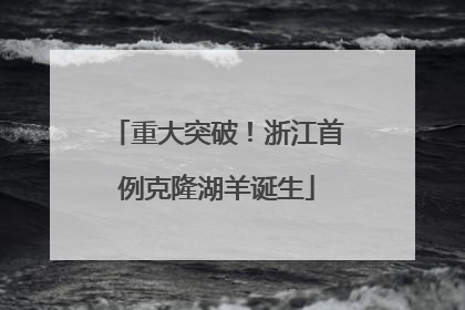 重大突破！浙江首例克隆湖羊诞生