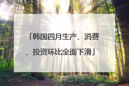 韩国四月生产、消费、投资环比全面下滑