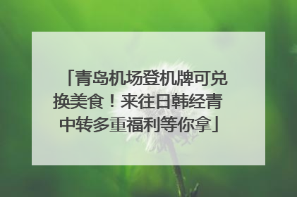 青岛机场登机牌可兑换美食！来往日韩经青中转多重福利等你拿
