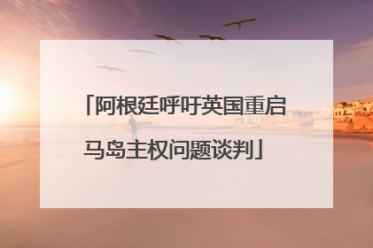 阿根廷呼吁英国重启马岛主权问题谈判