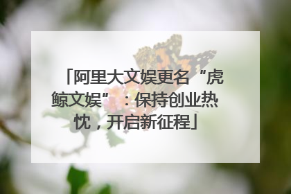 阿里大文娱更名“虎鲸文娱”：保持创业热忱，开启新征程