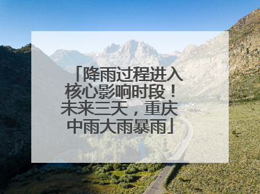 降雨过程进入核心影响时段！未来三天，重庆中雨大雨暴雨