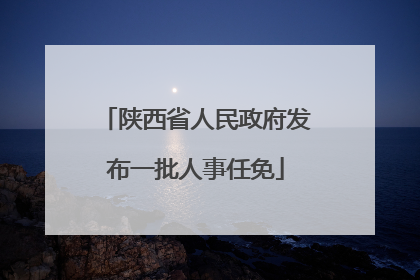 陕西省人民政府发布一批人事任免