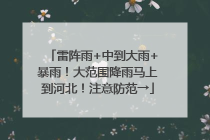 雷阵雨+中到大雨+暴雨！大范围降雨马上到河北！注意防范→