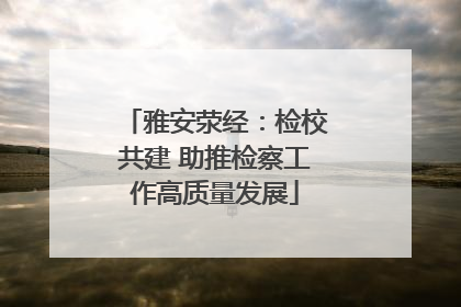 雅安荥经：检校共建 助推检察工作高质量发展