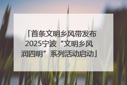 首条文明乡风带发布 2025宁波“文明乡风润四明”系列活动启动