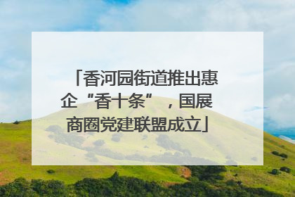 香河园街道推出惠企“香十条”，国展商圈党建联盟成立