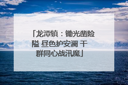 龙潭镇：锄光凿险隘 昼色护安澜 干群同心战汛魔