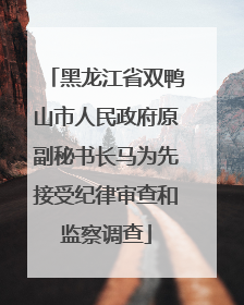 黑龙江省双鸭山市人民政府原副秘书长马为先接受纪律审查和监察调查