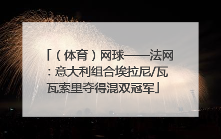 （体育）网球——法网：意大利组合埃拉尼/瓦瓦索里夺得混双冠军