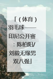 （体育）羽毛球——印尼公开赛：陈柏阳/刘毅无缘男双八强