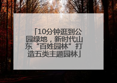 10分钟逛到公园绿地，新时代山东“百姓园林”打造五类主题园林