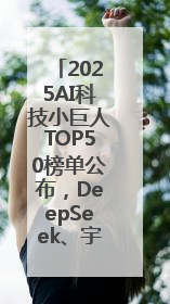 2025AI科技小巨人TOP50榜单公布，DeepSeek、宇树科技、蘑菇车联等企业荣誉上榜