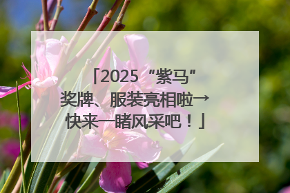 2025“紫马”奖牌、服装亮相啦→快来一睹风采吧！