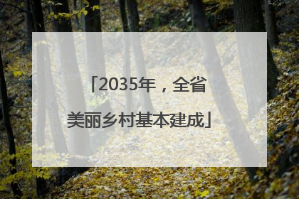 2035年，全省美丽乡村基本建成