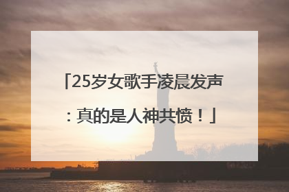 25岁女歌手凌晨发声：真的是人神共愤！